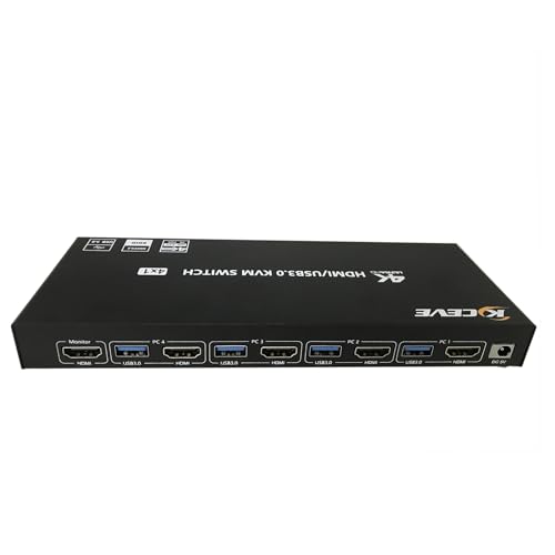Commutateur KVM 2 moniteurs HDMI USB 3.0 KC-KVM401A pour 4 ordinateurs