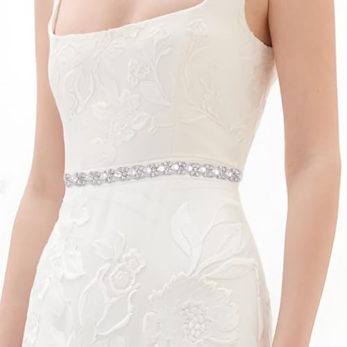 Bridal Belt with Crystal Rhinestones,Wedding Dress Belt Sash Thin Beads Sash for Wedding Bridesmaid Gown2