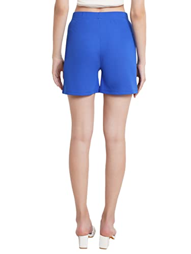 Image of POPWINGS Casual Solid Mid-Rise Button Shorts for Women || Shorts for Women Stylish || Pull-On Women Shorts || Summer Wear Shorts for Women