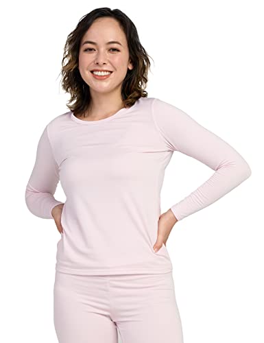 LAPASA Haut Thermique Femme Maillot de Corps à Manches Longues sous-Vêtements Chauds Thermoflux Automne/Hiver L39 Rose Layette (1 Haut, Moyen) M Cover