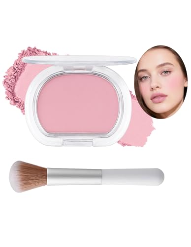 Ponhey Matte Powder Blush for Cheeks, Soft Blendable Blush Makeup with Brush, Buildable Long-Wearing Face Blush for Daily Wear #03