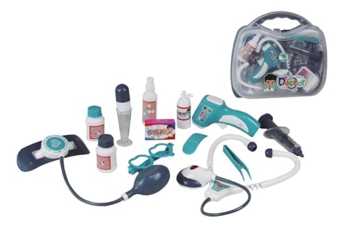 JugaToys - Maletín de Doctor de Juguete para Niños y Niñas - Set de Accesorios Médicos con Luz - Incluye Maletín para Guardar Todo - Juego de Imitación Educativo A Partir de 3 Años