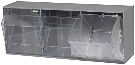 Clear Tip Out Bins, Gray - 7.75 x 23.62 x 9.5 in.