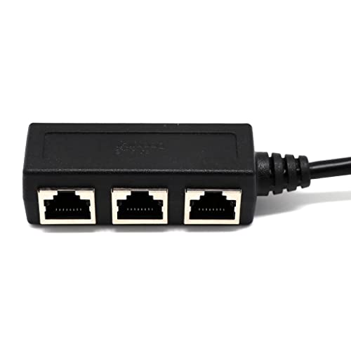 Qianly Kit de Conectores Ethernet em 3 Vias - Conjunto com 2 Unidades
