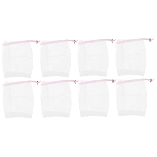 HAKIDZEL 8PCS Foaming Nets Soap Mesh Holder Multipurpose Soap Net Bag with Drawstring for Facial Cleansing Exfoliating and Quick Drying Flexible Design Prolongs Life and Enhances Production