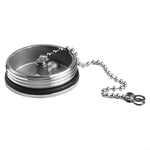 Besttoolifes Tapa de tanque de combustible de acero inoxidable 316 de 2 pulgadas con cadena para reemplazo de llenado de cubierta de barco, yate y hardware marino