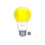 Philips 463190  LED A19 Color Light Bulb: 8-Watt (60-Watt Equivalent), E26 Base, Non-Dimmable, Yellow, 6-Pack