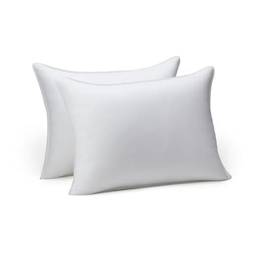 Amazon Basics Down Alternative Pillow for Back Side Sleepers, Medium Density, Standard Size, 26" x 20", 2-Pack, White