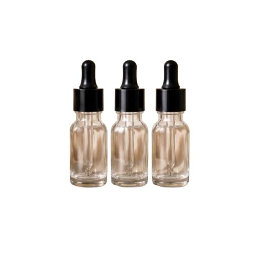 15ml Clear Glass Dropper Bottle Pack of 3 | Black Rubber Dropper Cap | Leak-Proof Refillable Glass Bottles for Essential Oils, Serums, Aromatherapy & Cosmetic Liquids.-image-19
