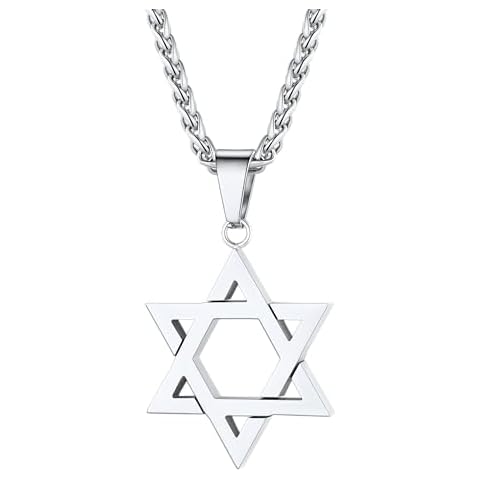 U7 Stainless Steel Star of David Necklace Cover