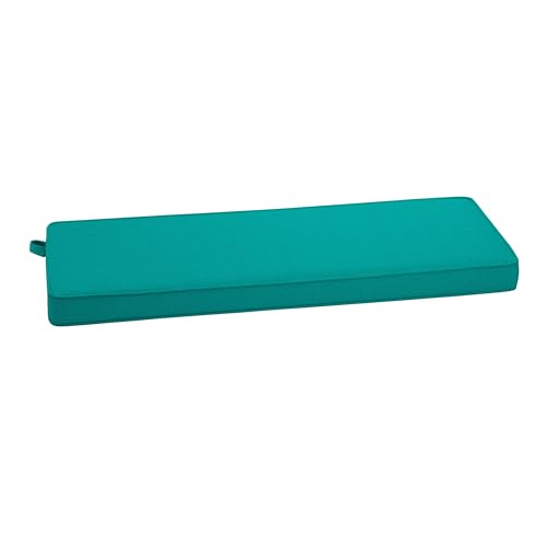 Arden Outdoor Bench Cushion, Foam, Olefin, 48x18, Heathered Teal