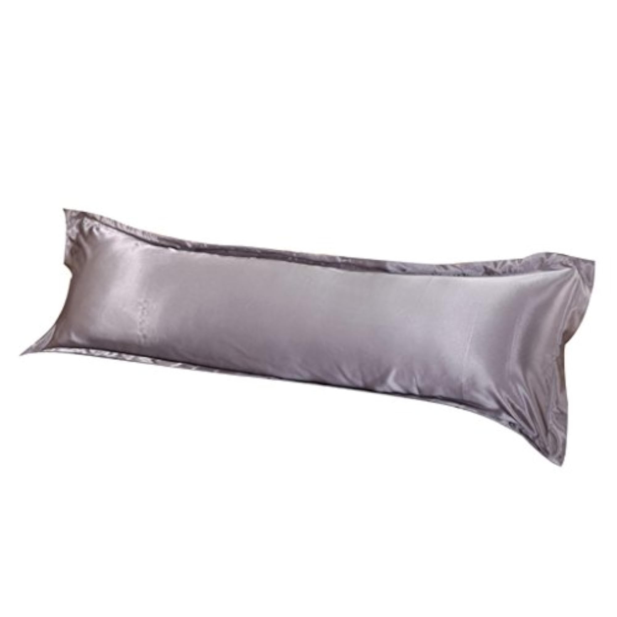 Solid Color Luxury Silk Body Full Long Pillow Case Cover Gray