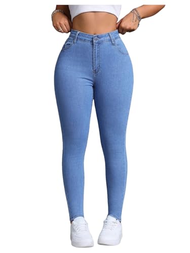 SOLY HUX Women's High Waisted Stretch Denim Pants Tummy Control Casual Skinny Jeans Leggings