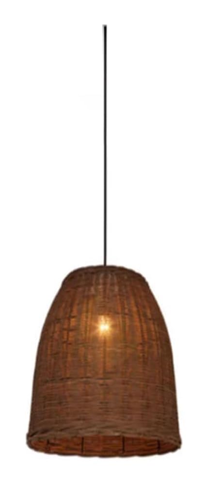 Duże oświetlenie wiejskie do jadalni, kuchni, wyspy, salonu, restauracji - żyrandol w stylu boho - brązowo-czarna lampa wisząca z rattanu - wiklinowa lampa sufitowa w kształcie kla