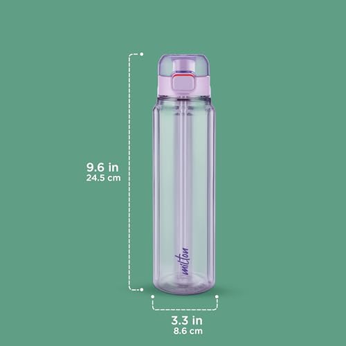 Image of MILTON Aston 700 BPA & BPS-Free Water Bottle 700 ml| Food-Grade Plastic | One-Click Open | Leak-Proof | Sip & Gulp Lid I Ideal for Office, School, College, Gym, Purple