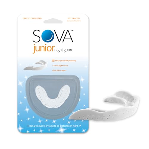 Image of SOVA Junior Night Guard, Snow White - 1.6mm Thin - Custom-Molded Fit - Protects Against Nighttime Teeth Grinding & Clenching - Odor & Taste Free - Remoldable Up to 20 Times - Non Toxic