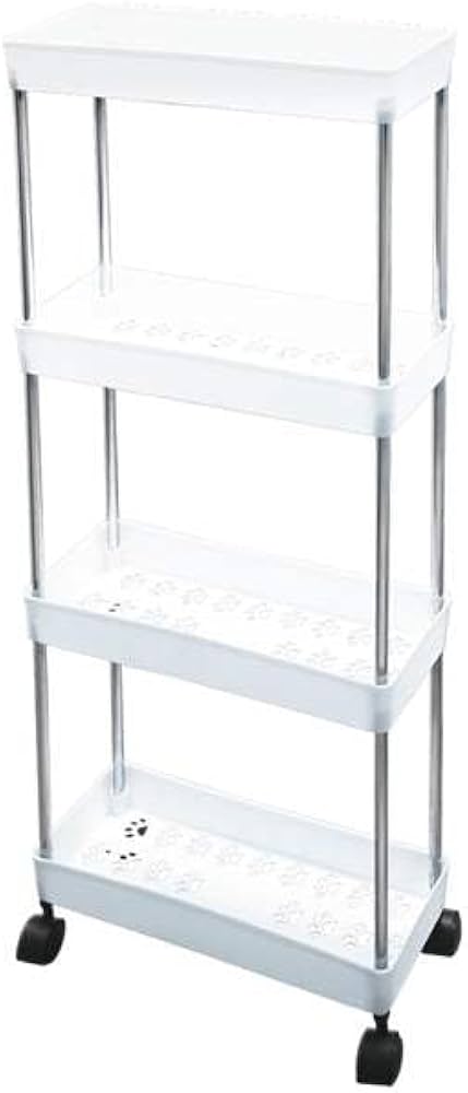 Amazon.co.jp: HAC(ハック) 4段スリムキャスターラック ホワイト 4段