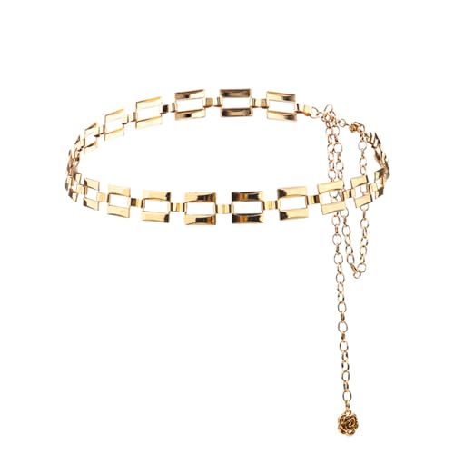 Women Trendy Waist Chain Belt Metal Western Country Cowgirl Y2k Chain Belt for Dress Jeans