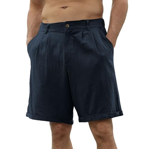 Short de lino para hombre verano casual talla XL miniatura 2