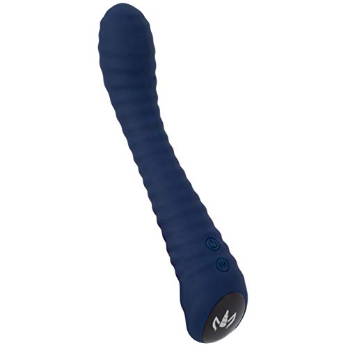 Vibrateur flexible côtelé KANDID bleu : sex toy étanche 9 modes pour stimulation clitoridienne
