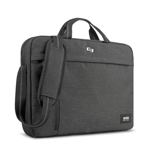 Solo New York Briefcase - Laptop Carrying Bag for Women & Men, Brief for Travel & Work, Front Zippered Pockets, Adjustable Shoulder Strap, Fits 15.6