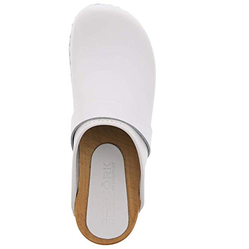 Image of Bjork Maja Wood Open Back Leather Clogs