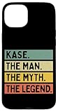 Installation facile Citation personnalisée Amusante de Kase The Man The Myth The Legend Coque pour iPhone 15 Plus