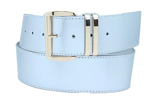 Women Fashion Wide Belt Faux Leather Gold Metal Buckle Plus Size Fit M L XL (Silver - patent faux leather)2