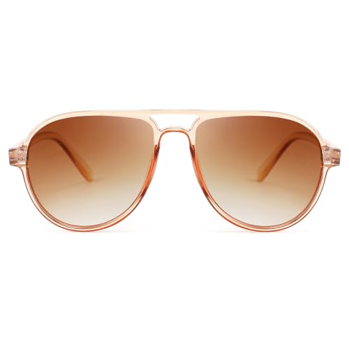 YuJian Retro Square Aviator Sunglasses for Women Mens Vintage Double Bridge Sun Glasses Lightweight 70s Shades2