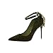 Mid damskie szpilki Pointed Toe Czółenka damskie Stiletto Heels Sandały damskie cyrkonie Wedding Bridal Party Prom czółenka Wysokie obcasy (Color : Green, Size : 38)