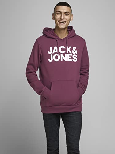 JACK & JONES Herren JJECORP Logo Sweat Hood, Port Royale/Large Print/W WHI, S – Ansicht 2