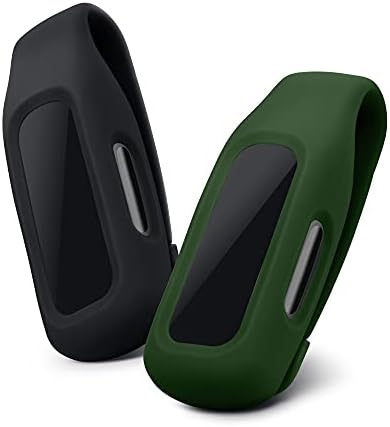 kwmobile 2x Clip Holders Compatible with Fitbit Inspire 3 / Inspire 2 / Ace 3 - Clip-On Holder Replacement Set - Black/Dark Slate