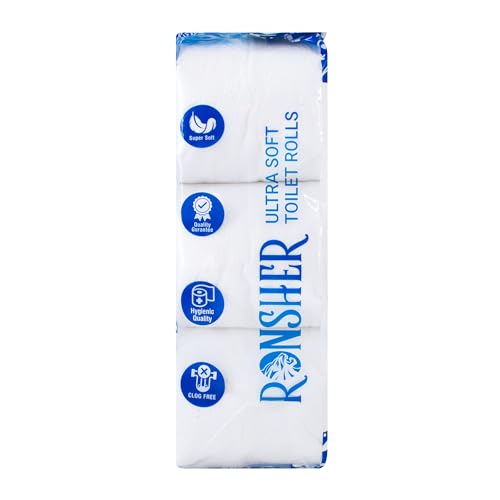 Image of Ronsher | 3 Ply Toilet Tissue Paper Roll | 12 In One Pack | 165 Sheets Per Roll | Highly Soft & Absorbent | Skin-Friendly for Gentle Comfort