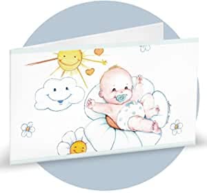 100 PZ Bigliettino Bomboniera NASCITA bambino con