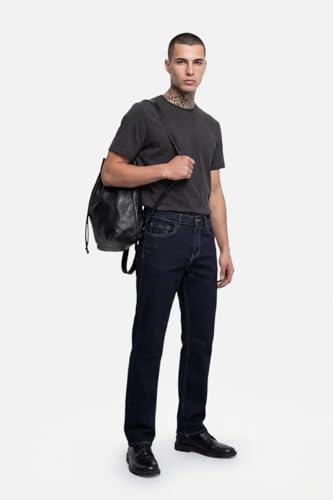 Image of SNITCH Men Casual Jeans | Straight Fit Mid Rise Solid Washed Pattern | Durable Cotton Blend & Stretchable Denim Fabric, Work & Social Outings