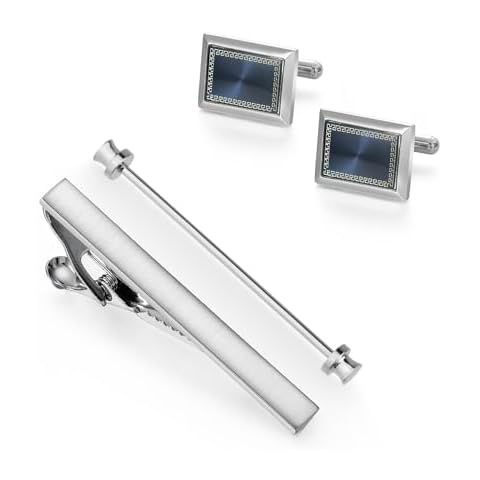 Wynameleri Men's Cufflinks and Tie Clip Set Cover