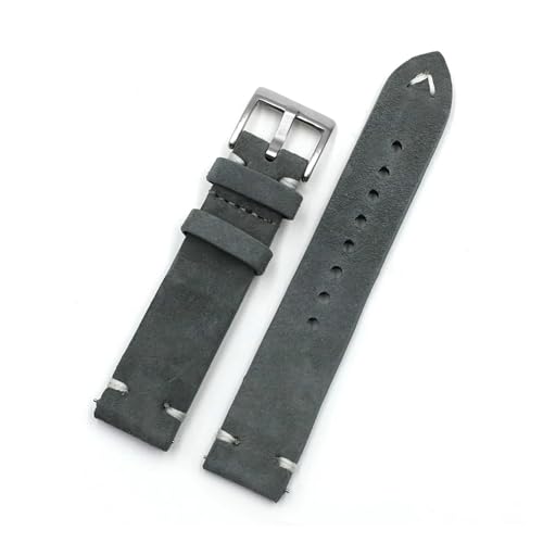 Bracelet de montre en cuir suédé 20mm 22mm vintage pour homme et femme