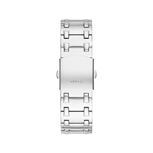 Image of GUESS Momentum Analog Watch for man with Silver Round Dial & Silver Stainless Steel Bracelet Band Water Resistant Men's Wrist Watches - GW0419G1