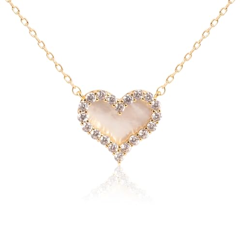 ROSEDANCE Heart Necklace for Women, 14K Gold Plated Dainty Heart Necklace, Tiny Love Symbol Pendant Choker, Minimalist Dainty Jewelry Gift, Valentines Day Anniversary Birthday