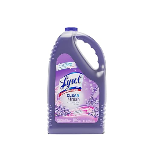 Lysol Multi-Surface Cleaner, Sanitizing and Disinfecting Pour, to Clean and Deodorize, Lavender and Orchard Essence, 144oz (Pack of 1)