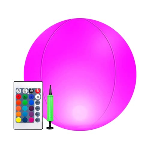 Genérico Bolas Inflables – Pelotas De Playa Para Niños | Decoración Glow In The Dark Para Piscina | Luz Nocturna LED Flotante Para Jardín, Patio, Verano Y Parque Infantil