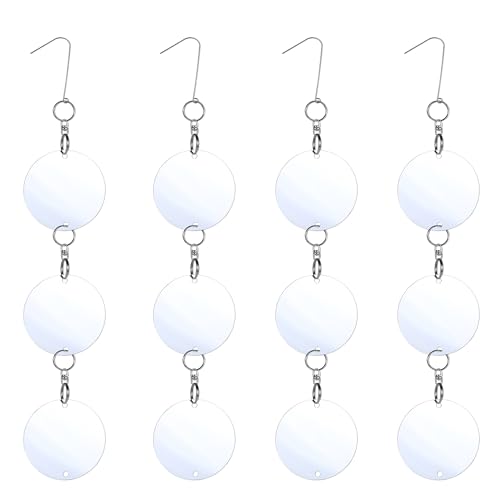 KOKMEYA Reflective Bird Scare Discs,12 Set Double-Sided Reflectors Scare Devices,Bird Reflectors to Keep Birds Away Like Pigeon Migrant Bird,Suitable for Garden, Porch,Floor-to-Ceiling Windows