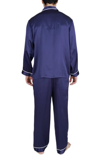 Men's Luxury Silk Sleepwear 100% Mulberry Silk Pajamas Set2