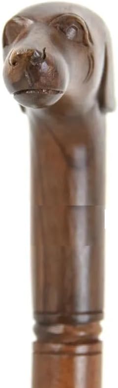 Miniatura 2 de Bastón de madera tallada con cabeza de perro, bastón tallado de madera de primera calidad, mango para caminar, bastón tallado hermoso mango de