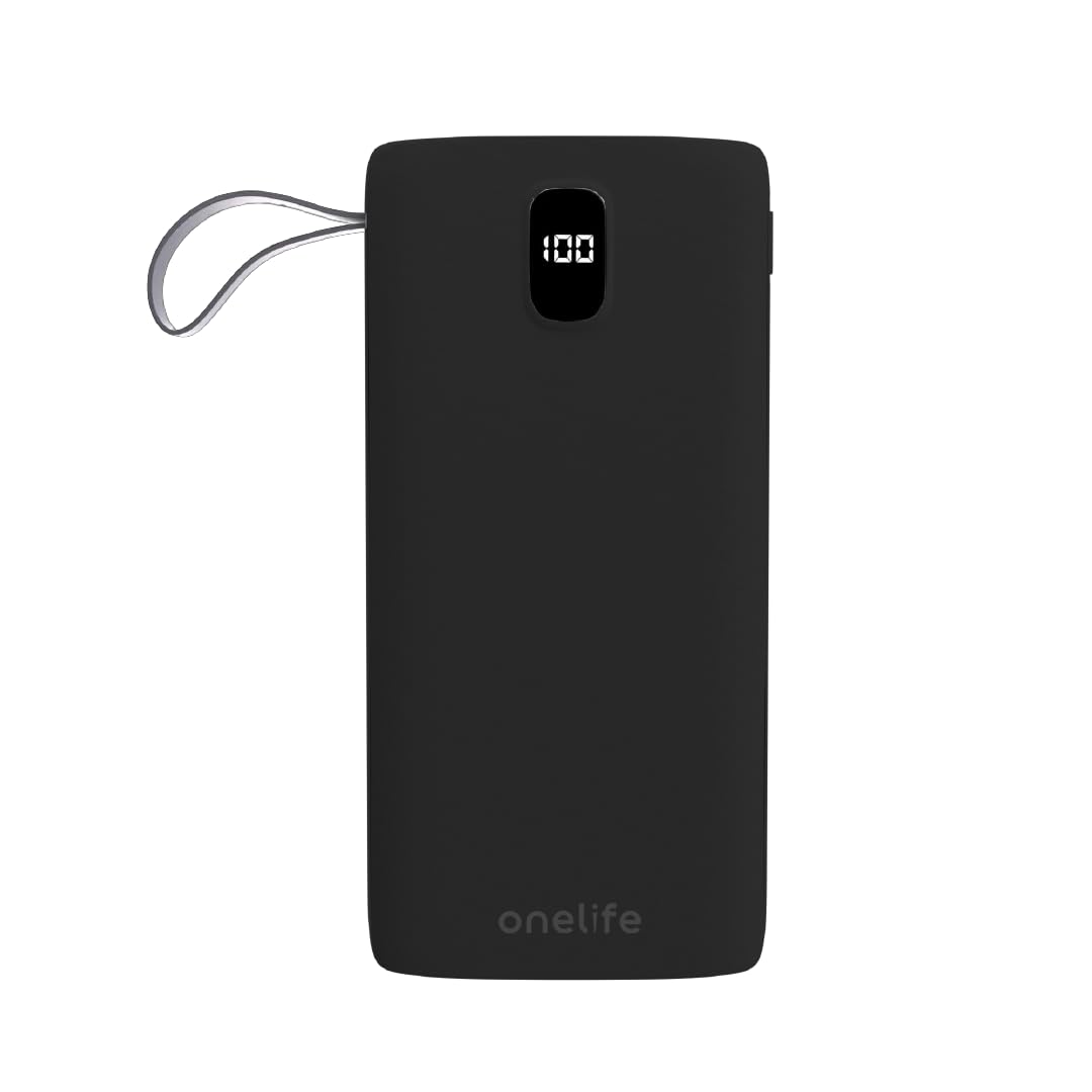 One Life 20,000mAh Ultra Slim 12W Power Bank with Fast Charging, USB-A Output Port & Dual Input Ports – Portable External Battery Pack with LED Indicator (Black)-picture-30