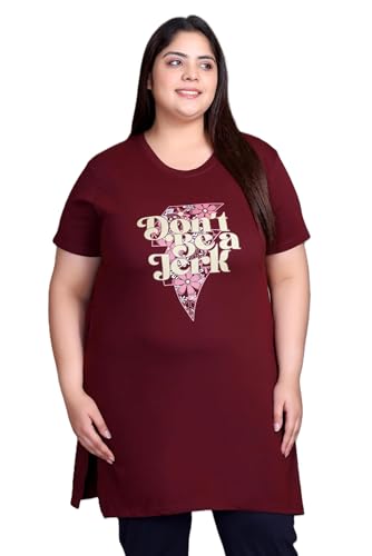 Image of In Love Women's Plus Size Printed Cotton Long-Line T-Shirt with Pocket
