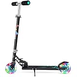 BELEEV V1 Roller Kinder 2 Räder, Klappbar Kinderroller für Mädchen Jungen, Tretroller mit LED Leuchtende Räder, 3 Höhenverstellbare, Ständer, Scooter for Kinder ab 3-12 Jahre