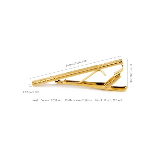 Image of Wynameleri Fashion Tie Pin Gold Plated with Rhinestones for Men in Gift Box