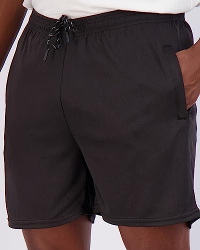 Image of Real Essentials 4 Pack: Men's 7 inch Athletic Running Quick Dry Mesh Shorts with Zipper Pockets (Available in Big & Tall)