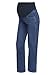 YEAHDOR Fashion Maternity Belly Support High Waist Jeans Pregnant Women Casual Wide Leg Denim Pants Dark Blue 3X-Large